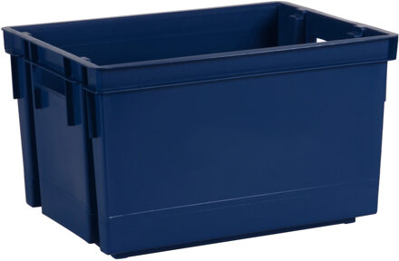 Eda Opbergbox/opbergkrat 20 L - blauw - kunststof - 39 x 29 x 23 - stapelbaar/nestbaar - Opbergbox