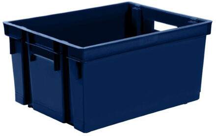 Eda Opbergkrat stapelbaar - kunststof - 10 Liter - L32 x B26 x H18 cm - blauw