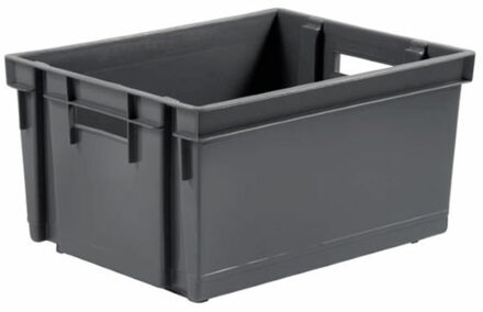 Eda Opbergkrat stapelbaar - kunststof - 10 Liter - L32 x B26 x H18 cm - grijs