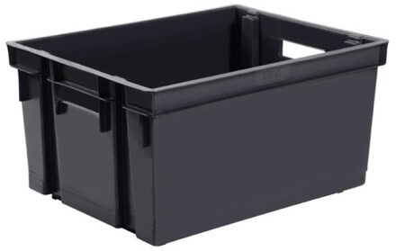 Eda Opbergkrat stapelbaar - kunststof - 30 Liter - L44 x B35 x H24 cm - antraciet