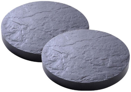 Eda plantentrolley/multiroller - 2x stuks - Kunststof - rond - met wieltjes - D30 cm