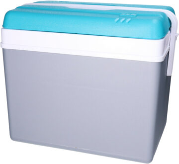 Eda Promotion koelbox - 35 liter - kunststof - grijs/blauw - 48 x 30 x 40 cm