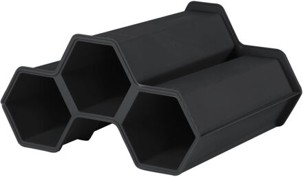 Eda Stapelbaar wijnrek module - voor 3x flessen - L34 x B31 x H18 cm - Wijnfles houder hexagon