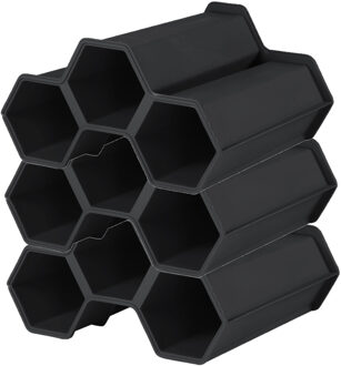 Eda Stapelbaar wijnrek module - voor 9x flessen - L34 x B31 x H18 cm - Wijnfles houder hexagon