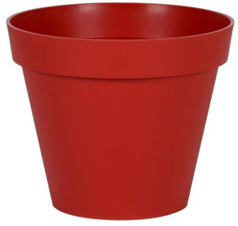 Eda Toscane Bloempot - kunststof - rood - D30 x H26 cm - binnen- en buitenshuis