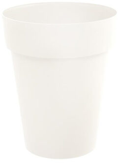 Eda Toscane Bloempot - kunststof - wit - D44 x H53 cm - binnen- en buitenshuis