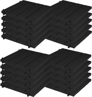 Eda Tuintegel/terrastegel - 20x - zwart - kunststof - weerbestendig - 38 x 38 cm - vlonder vloertegels