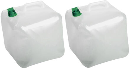 Eda Water jerrycan container - 2x - 15 liter - opvouwbaar - drinkwater - 25 x 25 x 25 cm