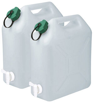 Eda Water Jerrycan of watertank - 2x - 15 Liters - met kraantje - 32x16x38