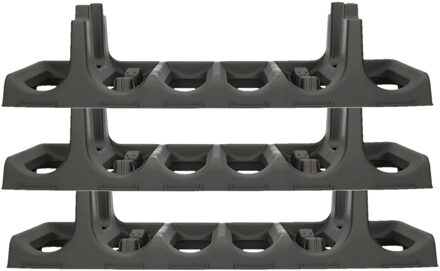 Eda Wijnflessen rek - 3x laags - kunststof - 18x flessen - L60 x B22 x H14 cm - Wijnrekken