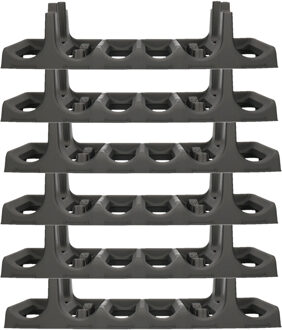 Eda Wijnflessen rek - 6x laags - kunststof - 36x flessen - L60 x B22 x H14 cm - Wijnrekken