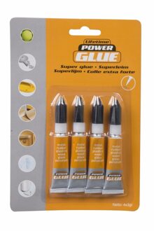 Edco Hobby superlijm kleine tubes - 3 gram - 4x stuks - power lijm