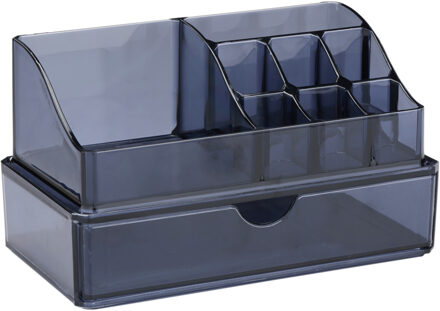 Edco Make-up organizer/opberger - 18 x 10 x 11 cm - donker blauw