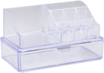 Edco Make-up organizer/opberger - 18 x 10 x 11 cm - transparant