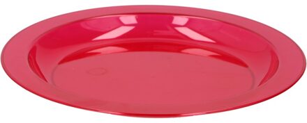 Edco Ontbijtbordjes rood 20 cm kinderservies van plastic/kunststof