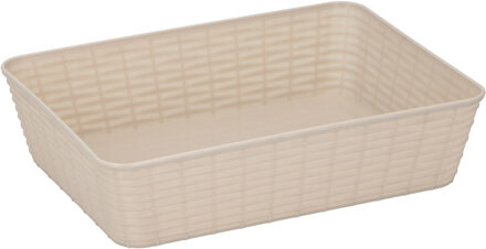 Edco Opbergmandjes - beige - kunststof - 25 x 19 x 6 cm - Opbergmanden
