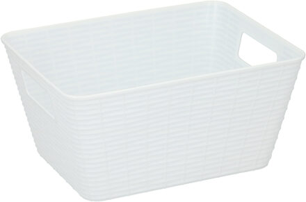 Edco Opbergmandjes - wit - kunststof - 26 x 20 x 13 cm