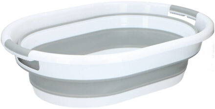 Edco Opvouwbare wasmand - Kunststof - wit/grijs - 27 liter - wassen - 60 x 45 x 30 cm