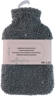 Edco Warmwaterkruik - antraciet - 1,75L - teddy hoes - bedkruik - kruik - kruik met hoes