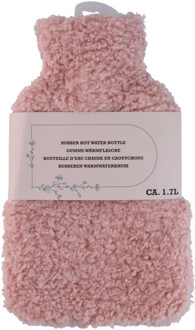Edco Warmwaterkruik - roze - 1,75L - teddy hoes - bedkruik - kruik - kruik met hoes