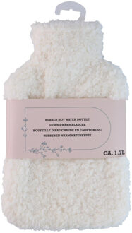 Edco Warmwaterkruik - wit - 1,75L - teddy hoes - bedkruik - kruik - kruik met hoes