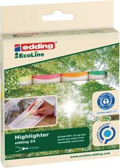 Edding Markeerstift Ecoline e-24 etui van 4 stuks in geassorteerde kleuren Multikleur