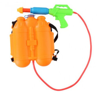 Eddy Toys 1x Waterpistolen spuit met rugzak watertank oranje - Waterpistolen