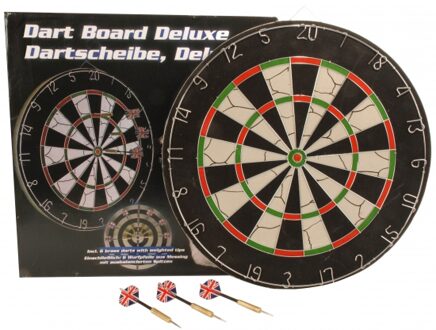 Eddy Toys Dartbord - sisal - inclusief dartpijlen set - 45 cm