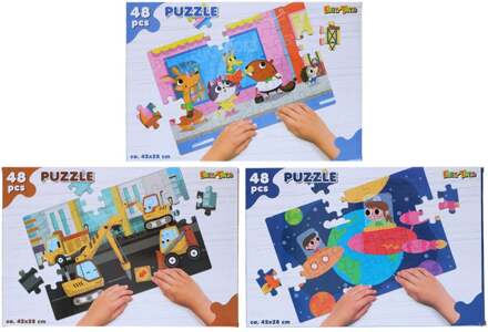 Eddy Toys Puzzel - Diverse Varianten - 48 Puzzelstukjes - 1 Stuk - 4+ Jaar