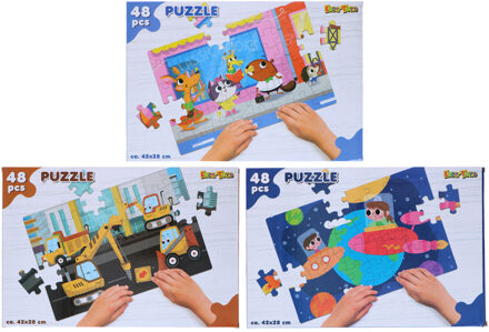 Eddy Toys Puzzel - Diverse Varianten - 48 Puzzelstukjes - 1 Stuk - 4+ Jaar