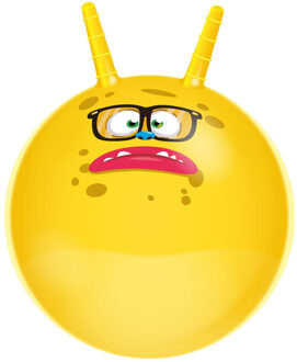 Eddy Toys Skippybal funny faces - geel - Dia 45 cm - buitenspeelgoed voor kleine kinderen