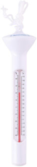Eddy Toys Zwembad thermometer - wit - drijvend - kunststof - 19 cm