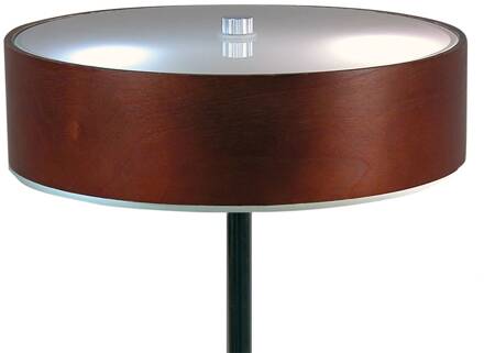 Edele tafellamp Malibu met ebbenhouten decoratie chroom, ebbenhout, gesatineerd