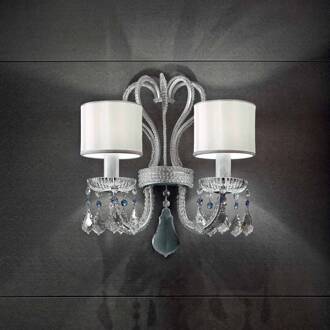 Edele tweeflammige wandlamp Galà, zilver zilver-wit, helder
