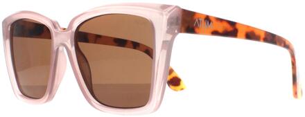 Eden C2 glanzend transparant roze bruin gradiënt zonnebril - maat