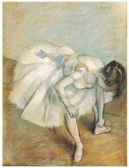 Edgar Degas - Danseuse Nouant Son Brodequin Kunstdruk 24x30cm