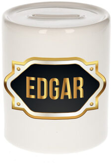 Edgar naam / voornaam kado spaarpot met embleem - Naam spaarpotten Multikleur