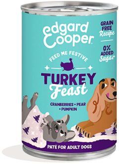 Edgard & Cooper Adult Festive Paté 400 g voor honden - kalkoenfeest