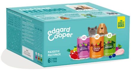 Edgard & Cooper Adult Multipack - Hondenvoer - 6x400 gram - Hert - Kip - 2,4 kg