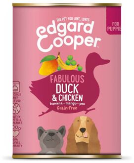 Edgard & Cooper Eend & Kip Blik - Voor Puppy's - Hondenvoer - 400g