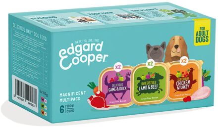 Edgard & Cooper Hondenvoer Multipack Kip - Wild - Lam 6 x 100 gr