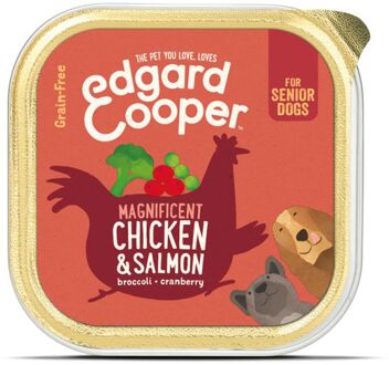 Edgard & Cooper Kip & Zalm Kuipje - Voor senior honden - Hondenvoer - 150g