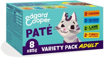 Edgard & Cooper Multipack Paté - Kattenvoer - Kip - Zalm - 8x85 gram
