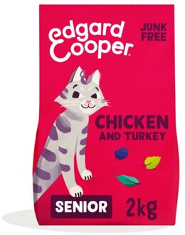 Edgard & Cooper Senior Brokjes - Kattenvoer - Kip - Kalkoen - 2 kg