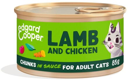 Edgard & Cooper Stukjes in saus - Kattenvoer - Lam - Kip - 85 gram