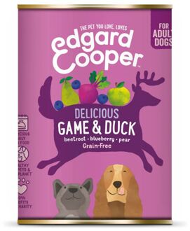 Edgard & Cooper Wild & Eend Blik - Voor volwassen honden - Hondenvoer - 400g