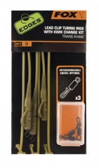 Edges Leadclip Rigs + Kwik Change Kit - Trans Khaki Tubing - Khaki