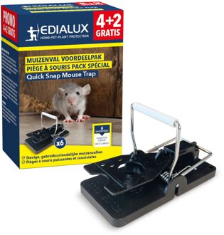 Edialux Quicksnap Mechanische Val - Tegen Muizen - 6 Stuks