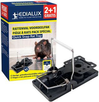 Edialux Quicksnap Mechanische Val - Tegen Ratten - 3 Stuks