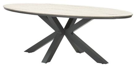 Edison tafel - 200x115xH75- carbon black| lightteak Grijs